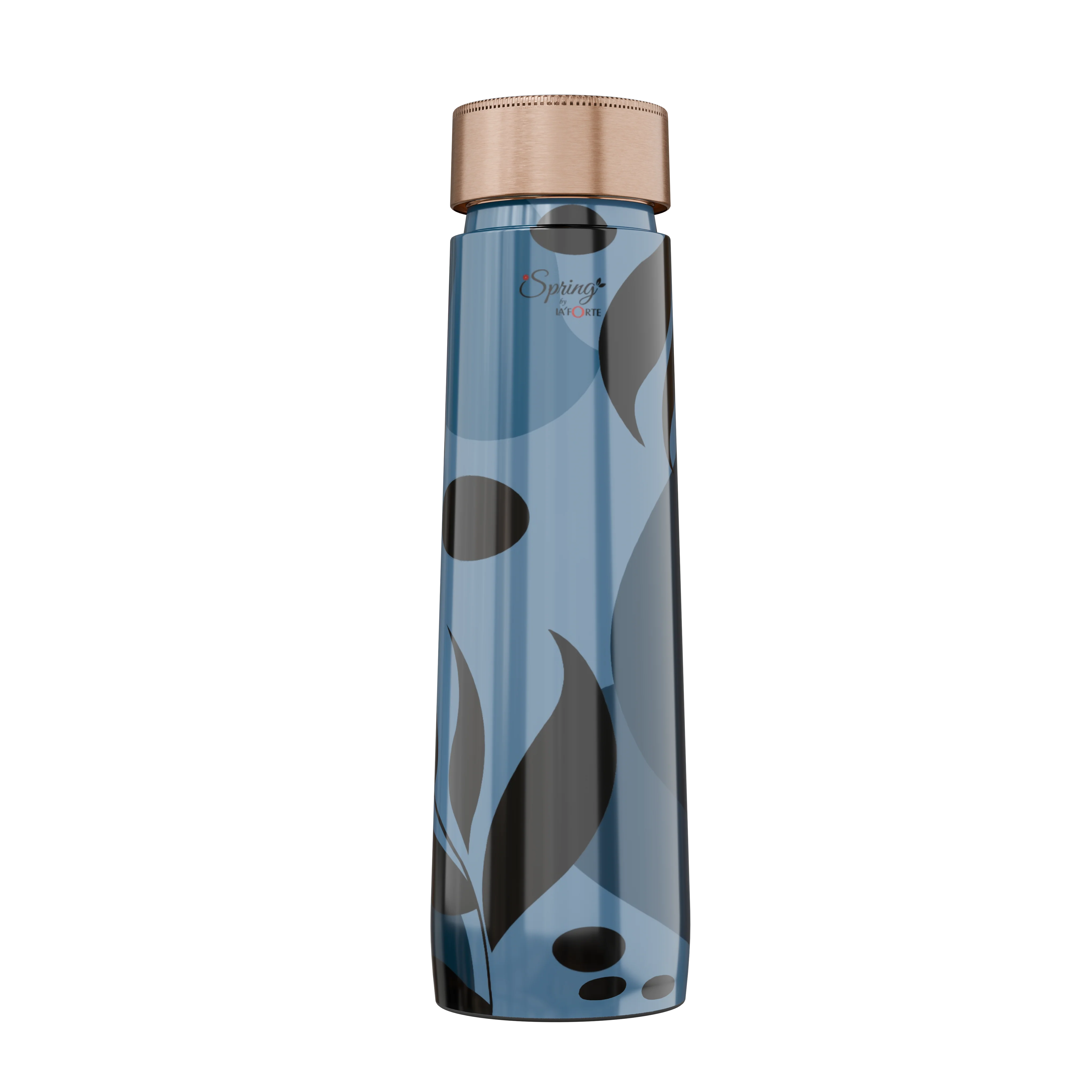Pure Copper Elegant 1000 ml Premium Coated Water Bottles (Blue Black, 1000 Ml)