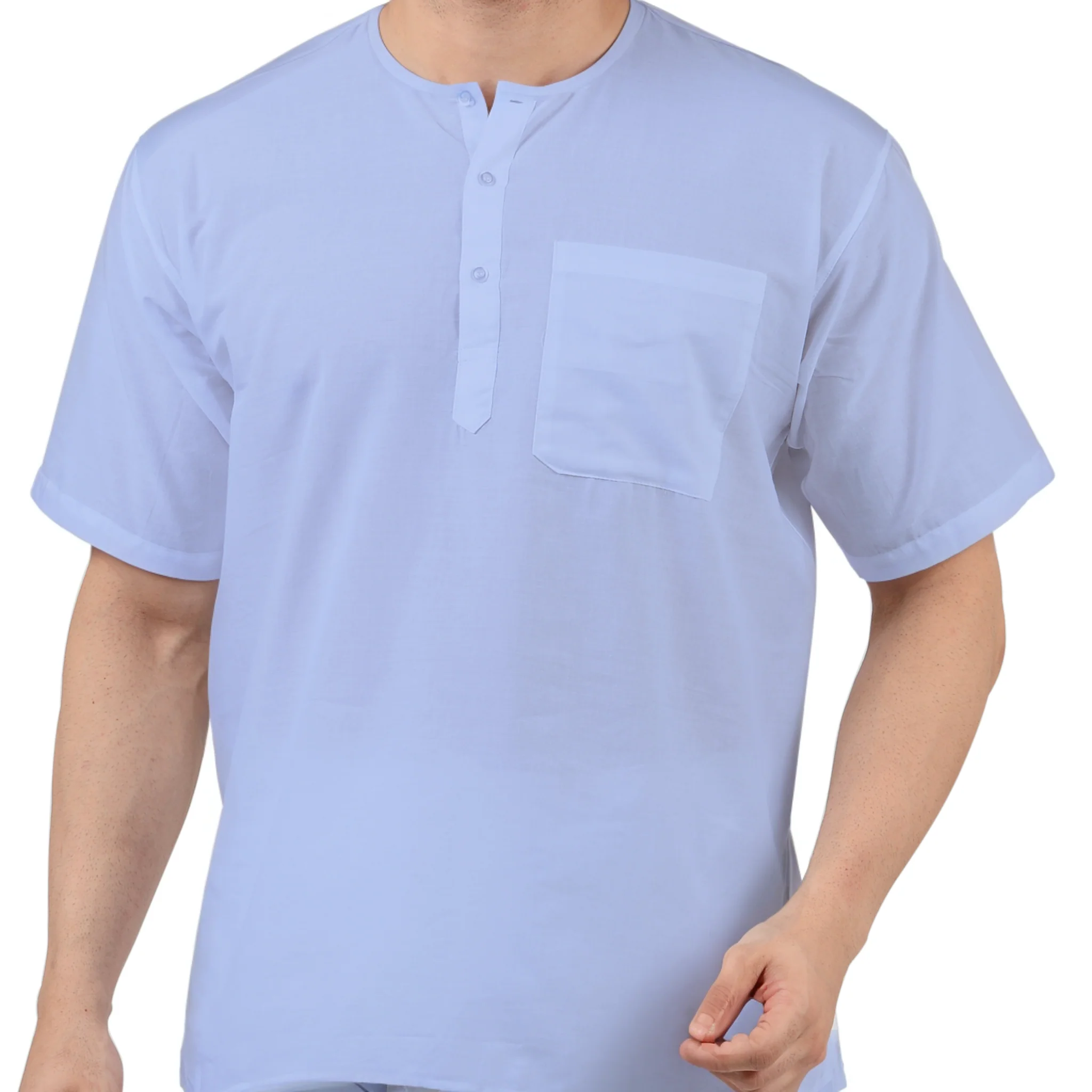 Pure Cotton Short Kurta in Blue - Image 6