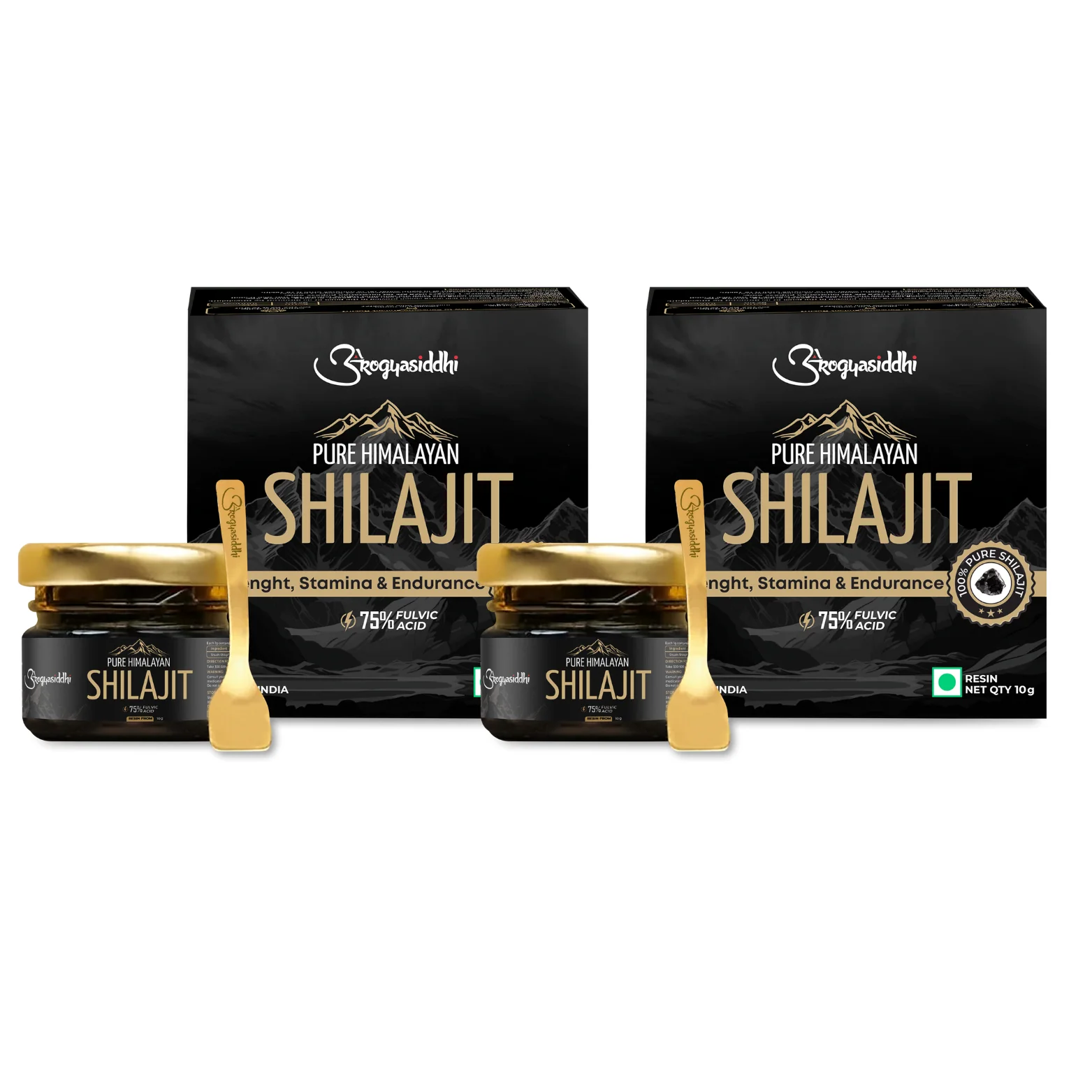 Pure Himalayan Shilajit Resin 10g (Pack of 2) | 75% Fulvic Acid | Lab Report Included