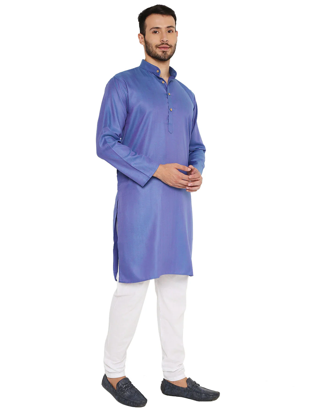 Pure Linen Premium Kurta in Blue - Image 2