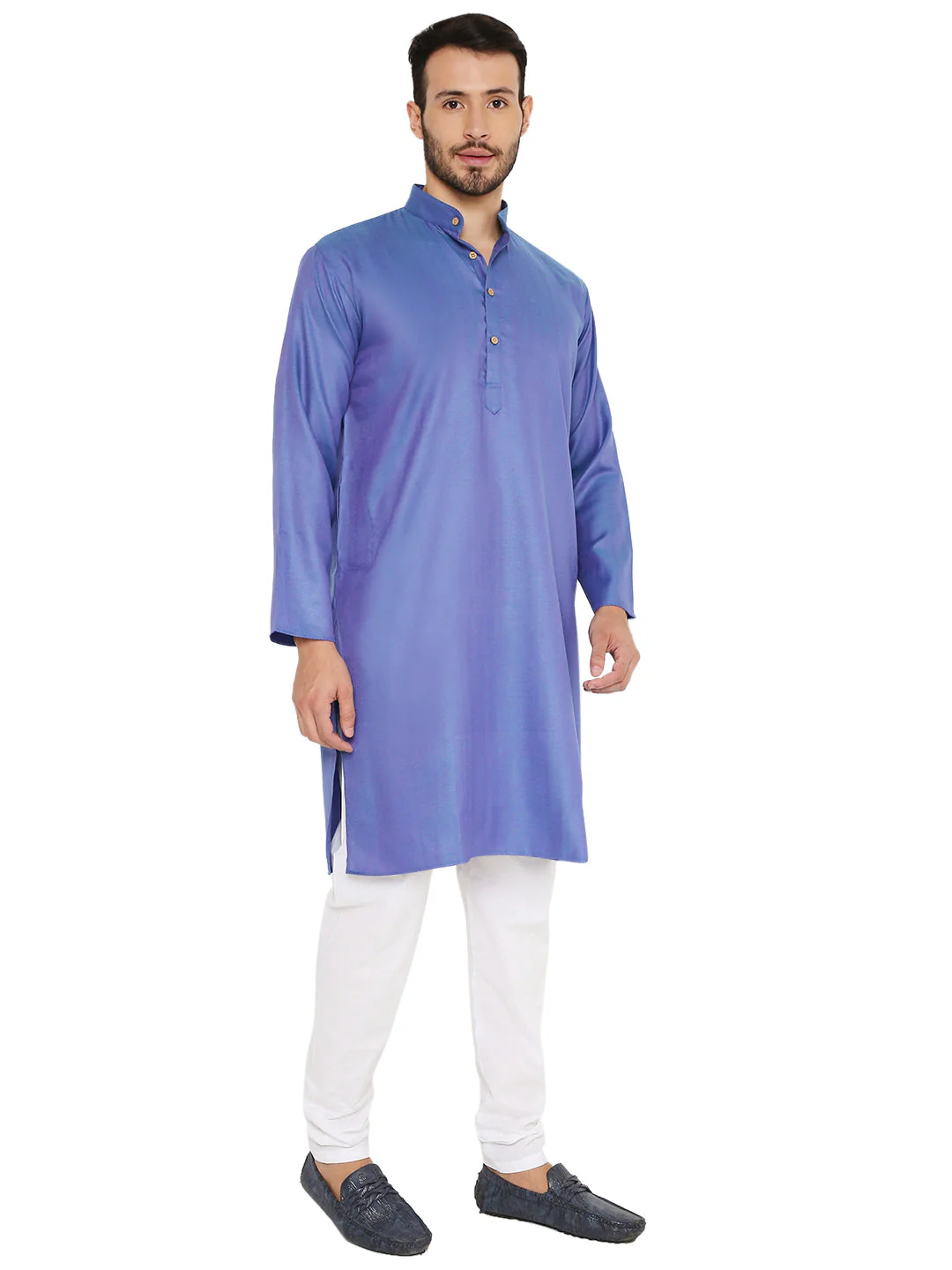 Pure Linen Premium Kurta in Blue - Image 3