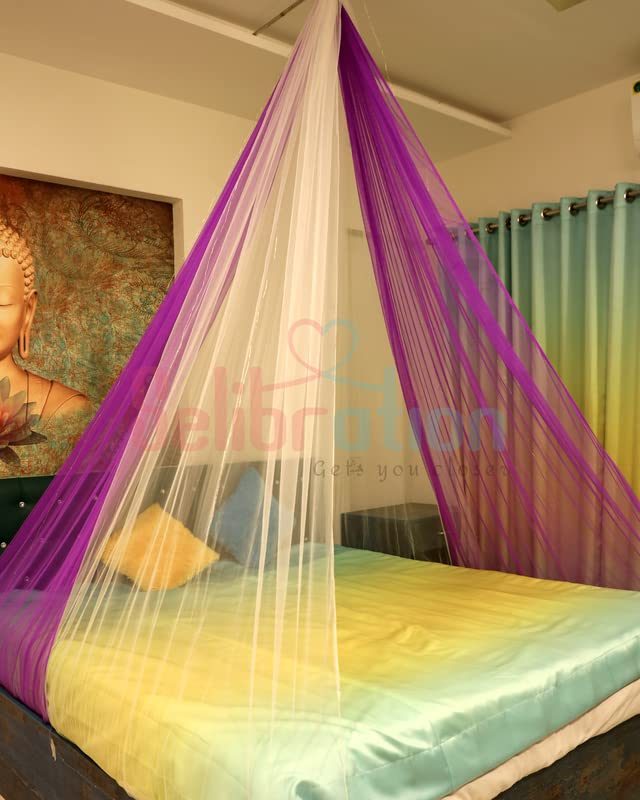 Purple And White Combination Decoration Net Cabana Tent Cloth (With 30M Led Light) - Image 3