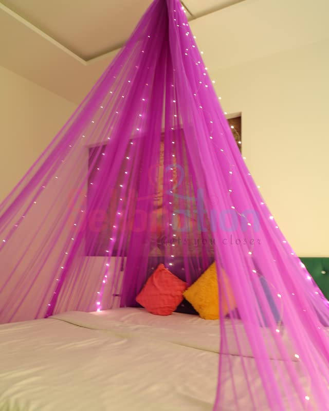 Purple Decoration Net Cabana Tent Cloth (With 10M Led Light) - Image 4