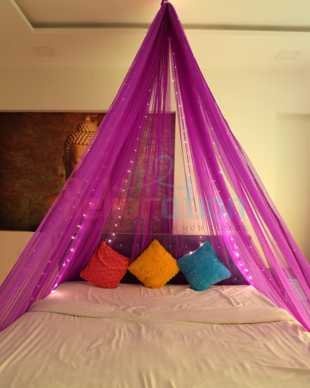 Purple Decoration Net Cabana Tent Cloth  (With 5M Led Light) - Image 2