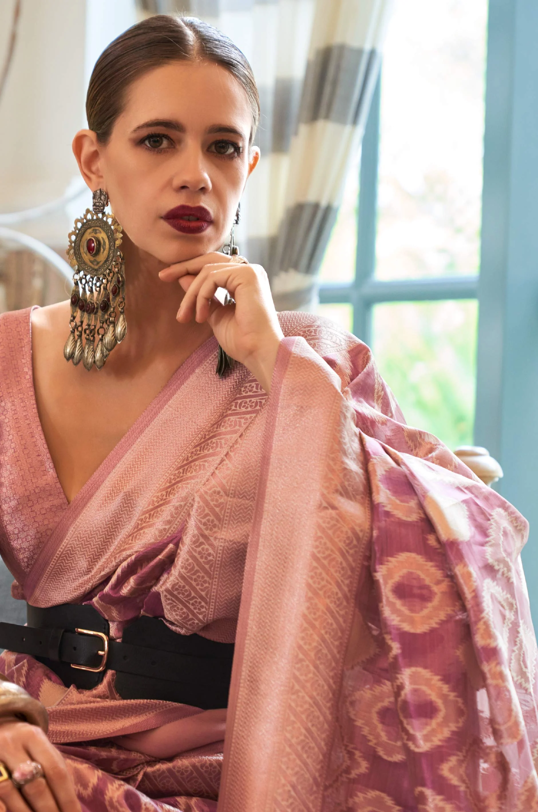 Purple Tissue Silk Saree - Image 6