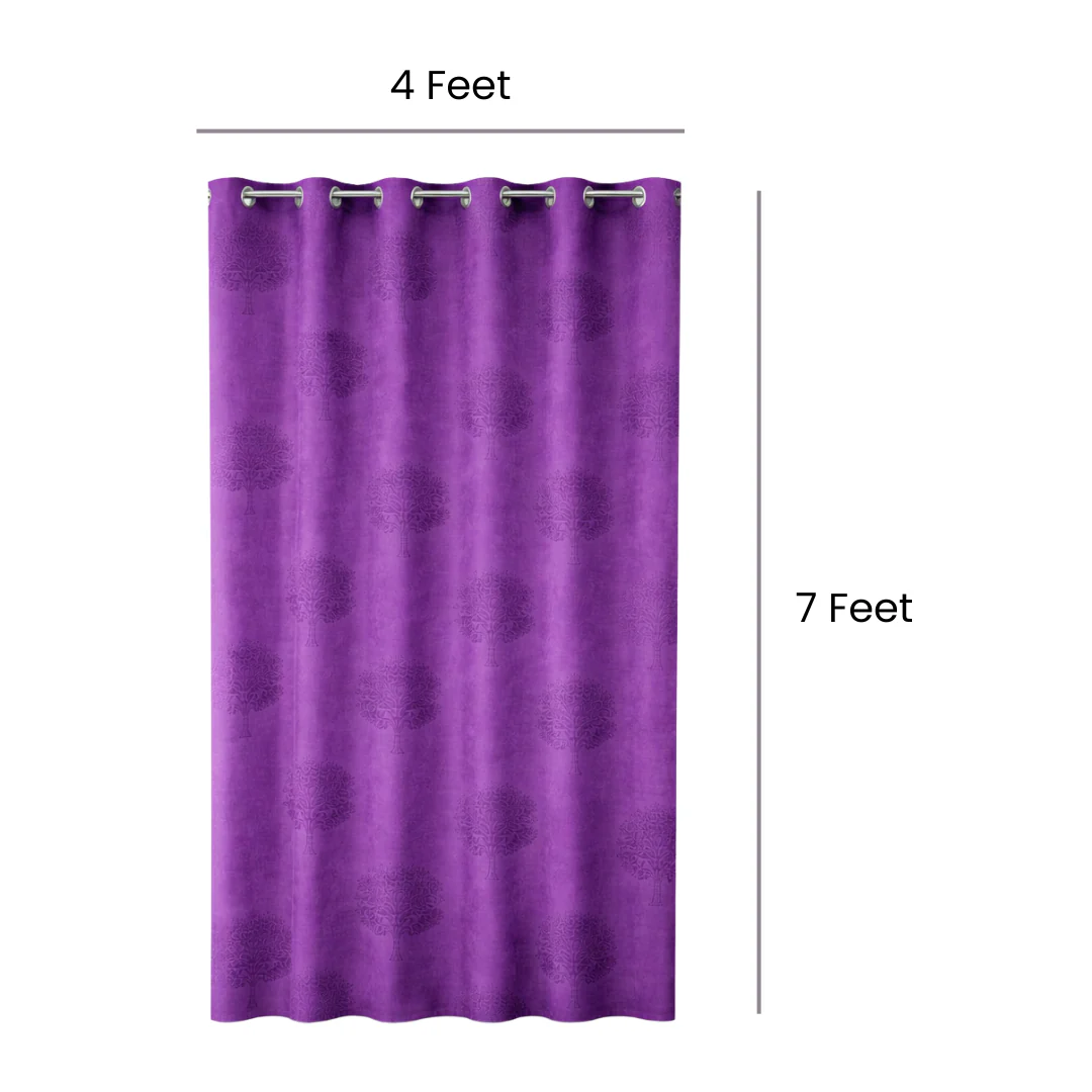 Purple Window Curtains Set of 2 – Eyelet Door Curtains | Premium Polyester Fabric | Room Darkening & Elegant Printed Curtains | Living Room & Bedroom Drapes - Image 4