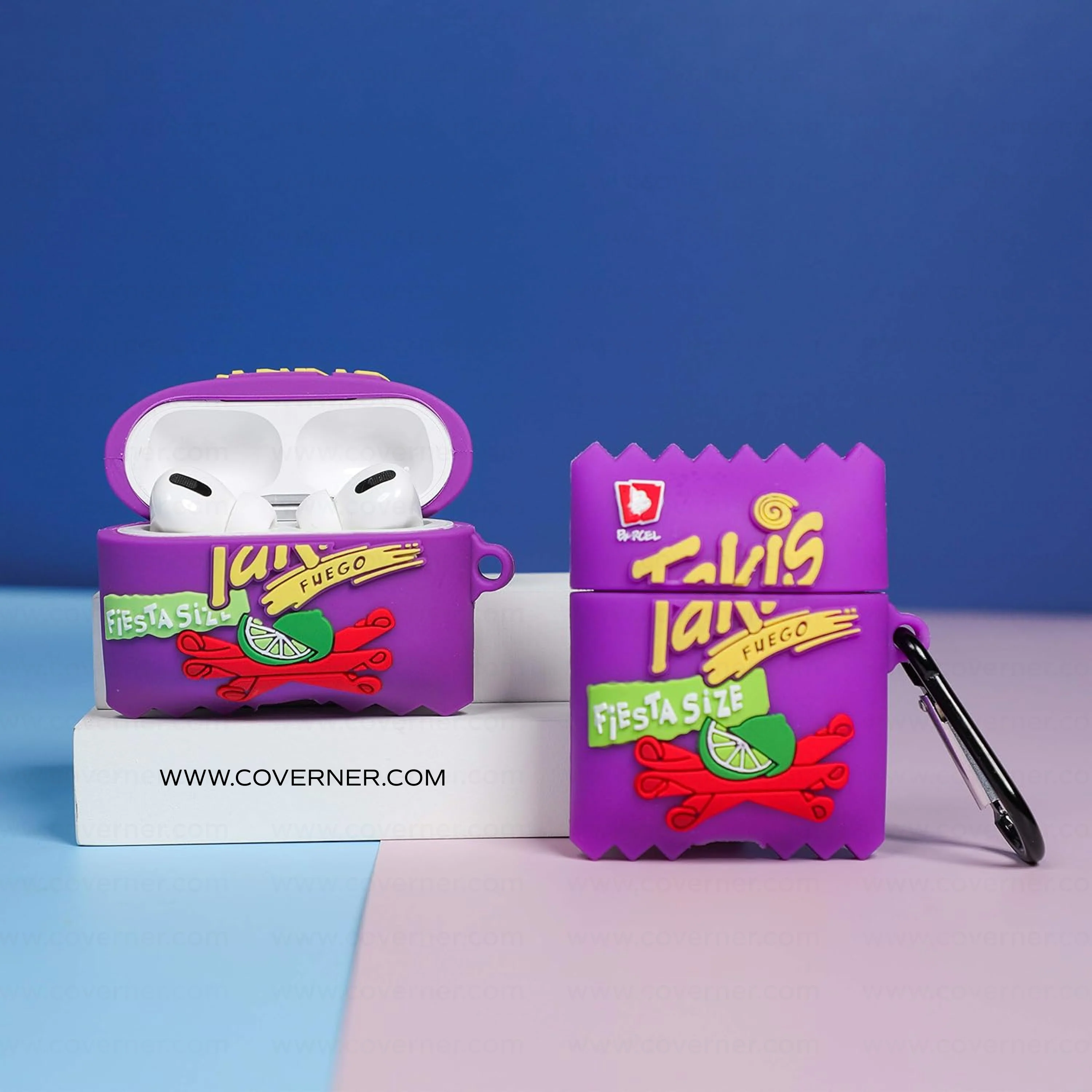 Puspa Chips (Fire) AirPods Case – Spicy Snack-Inspired Silicone Cover with Hook by Coverner India - Image 2