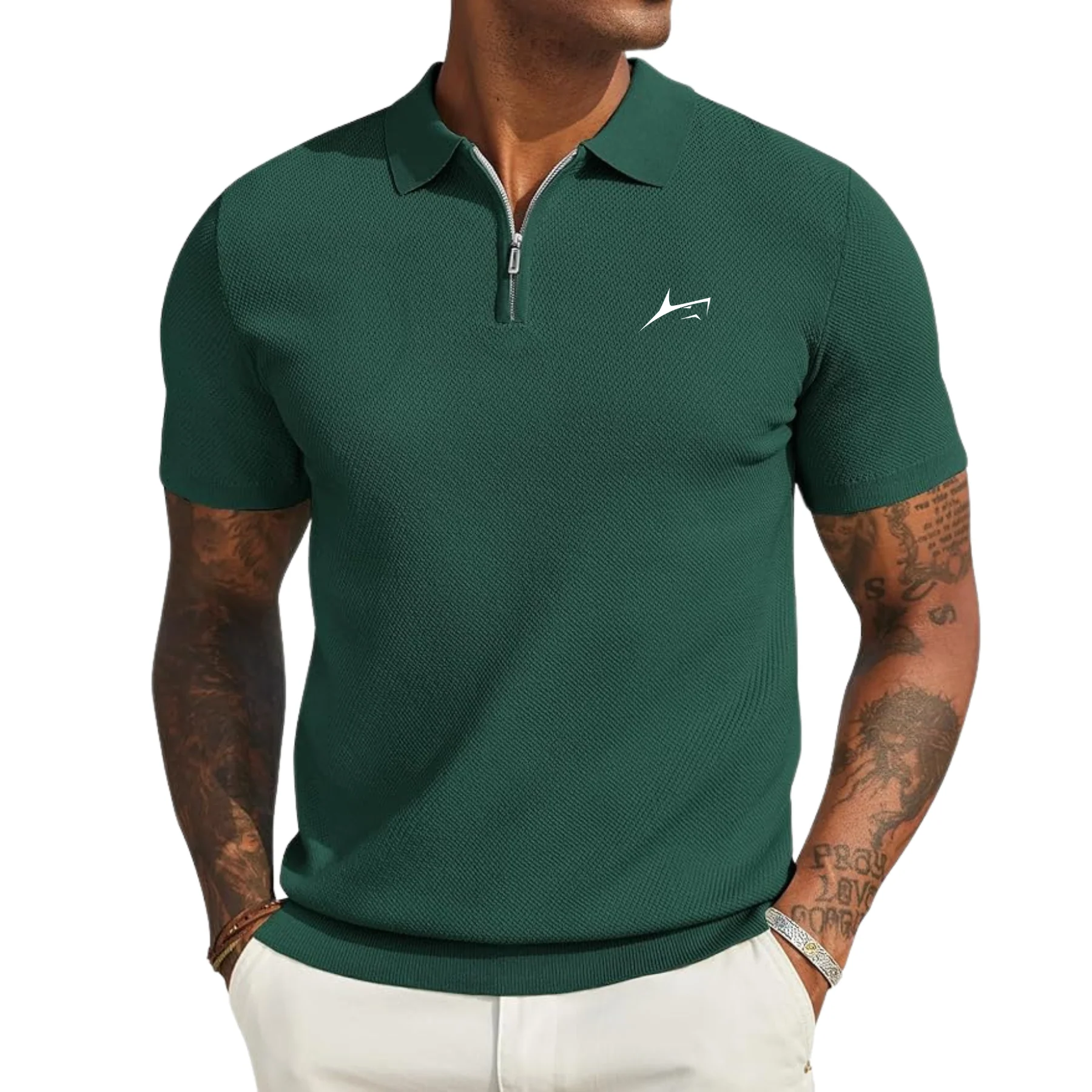 Q-Zip Polo T-Shirt with Quarter Zip - Image 2