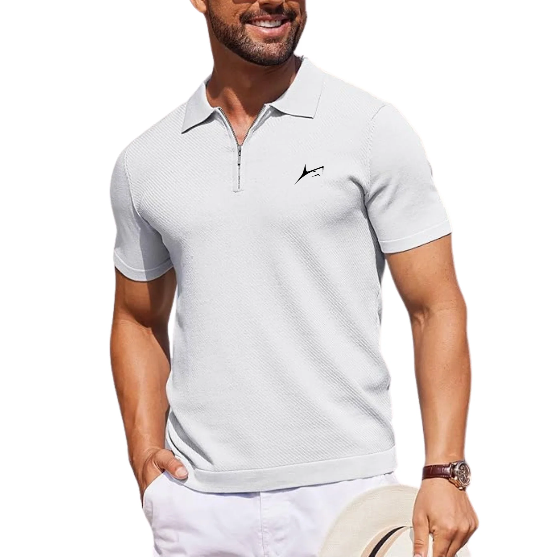 Q-Zip Polo T-Shirt with Quarter Zip - Image 21