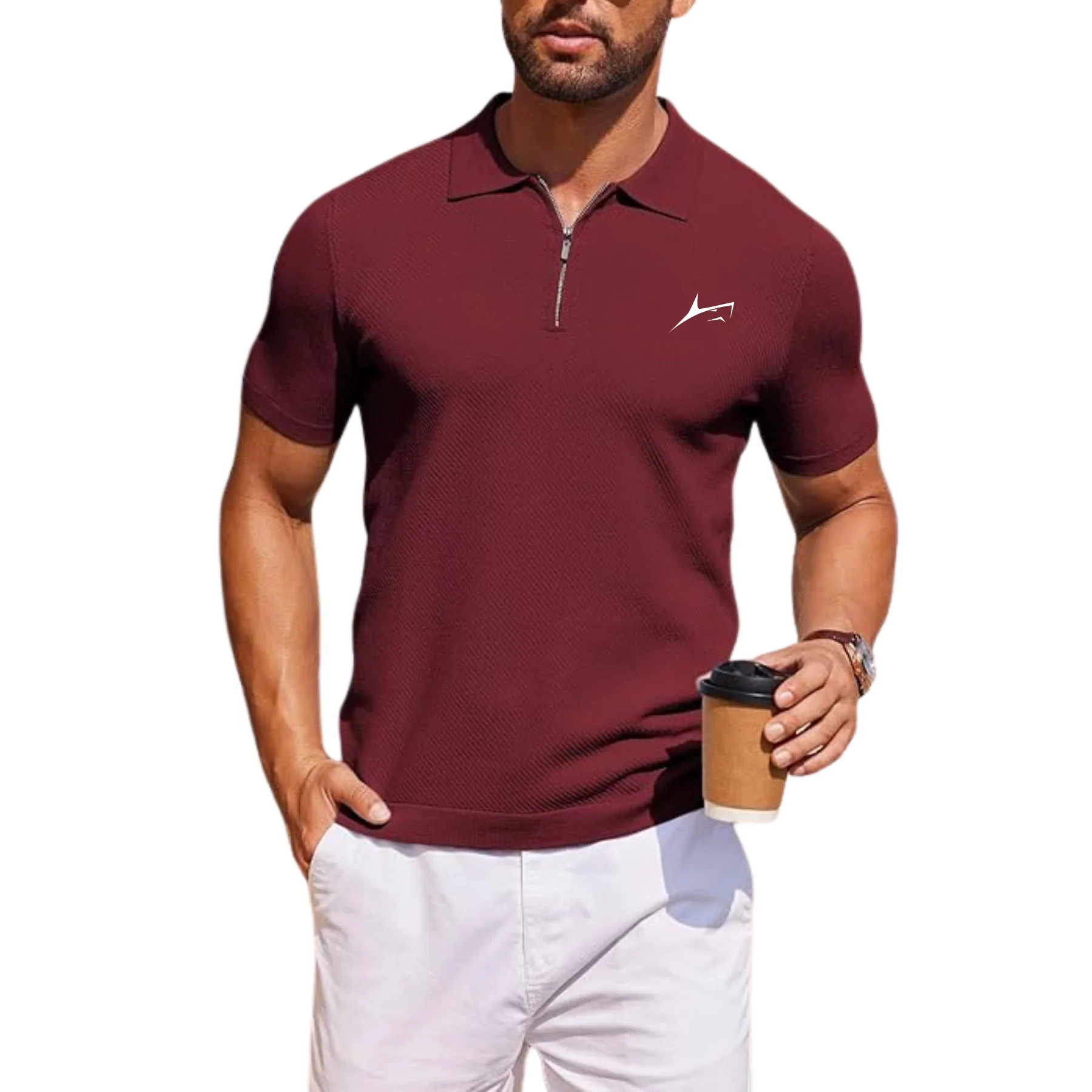 Q-Zip Polo T-Shirt with Quarter Zip - Image 3