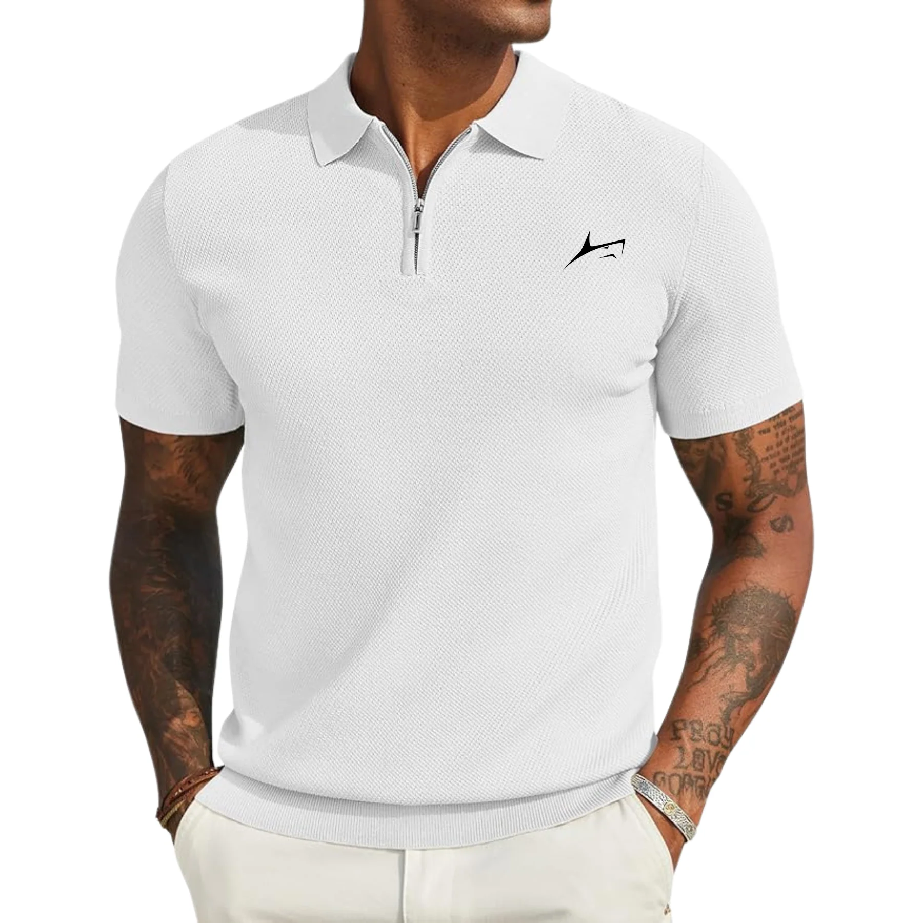 Q-Zip Polo T-Shirt with Quarter Zip - Image 5