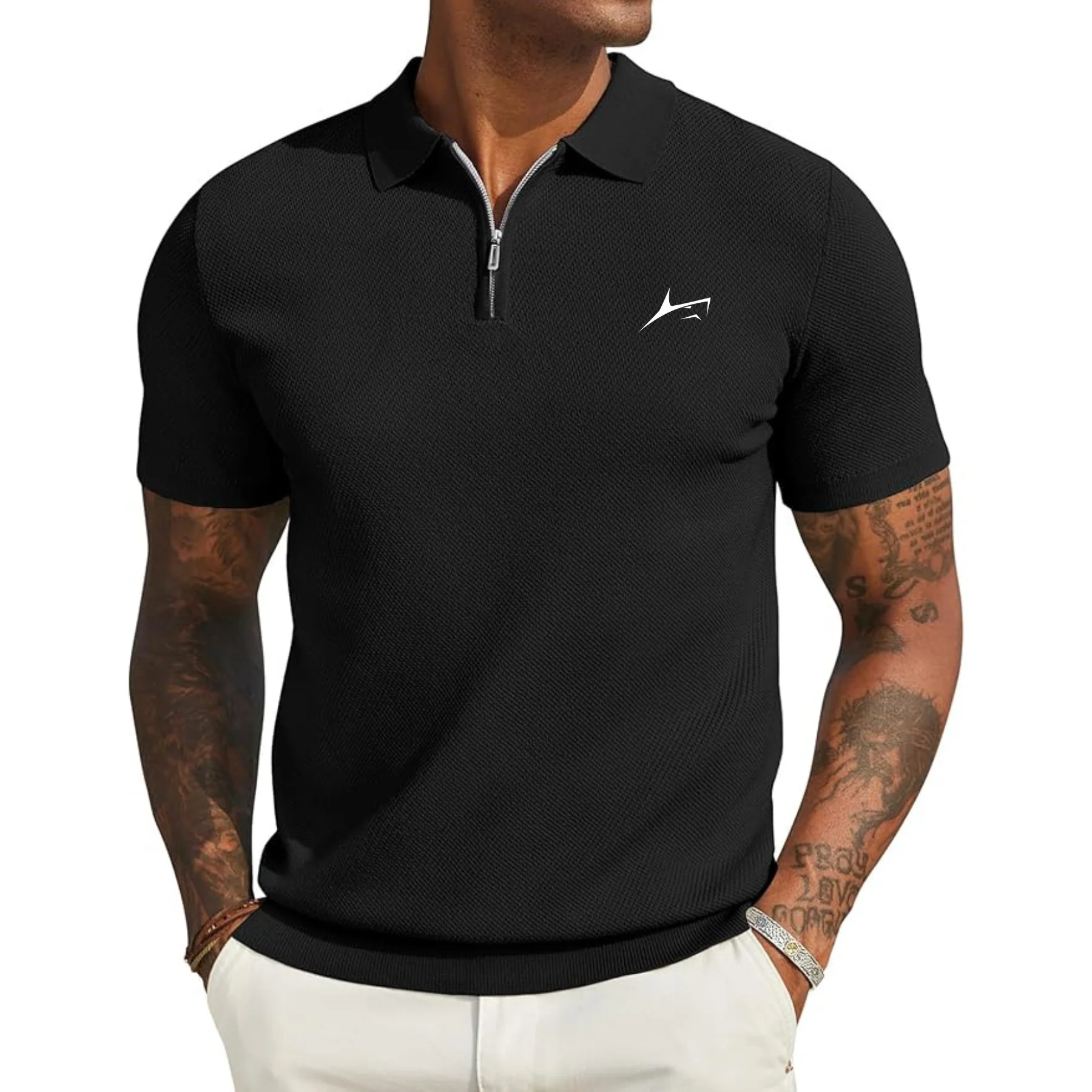 Q-Zip Polo T-Shirt with Quarter Zip - Image 7