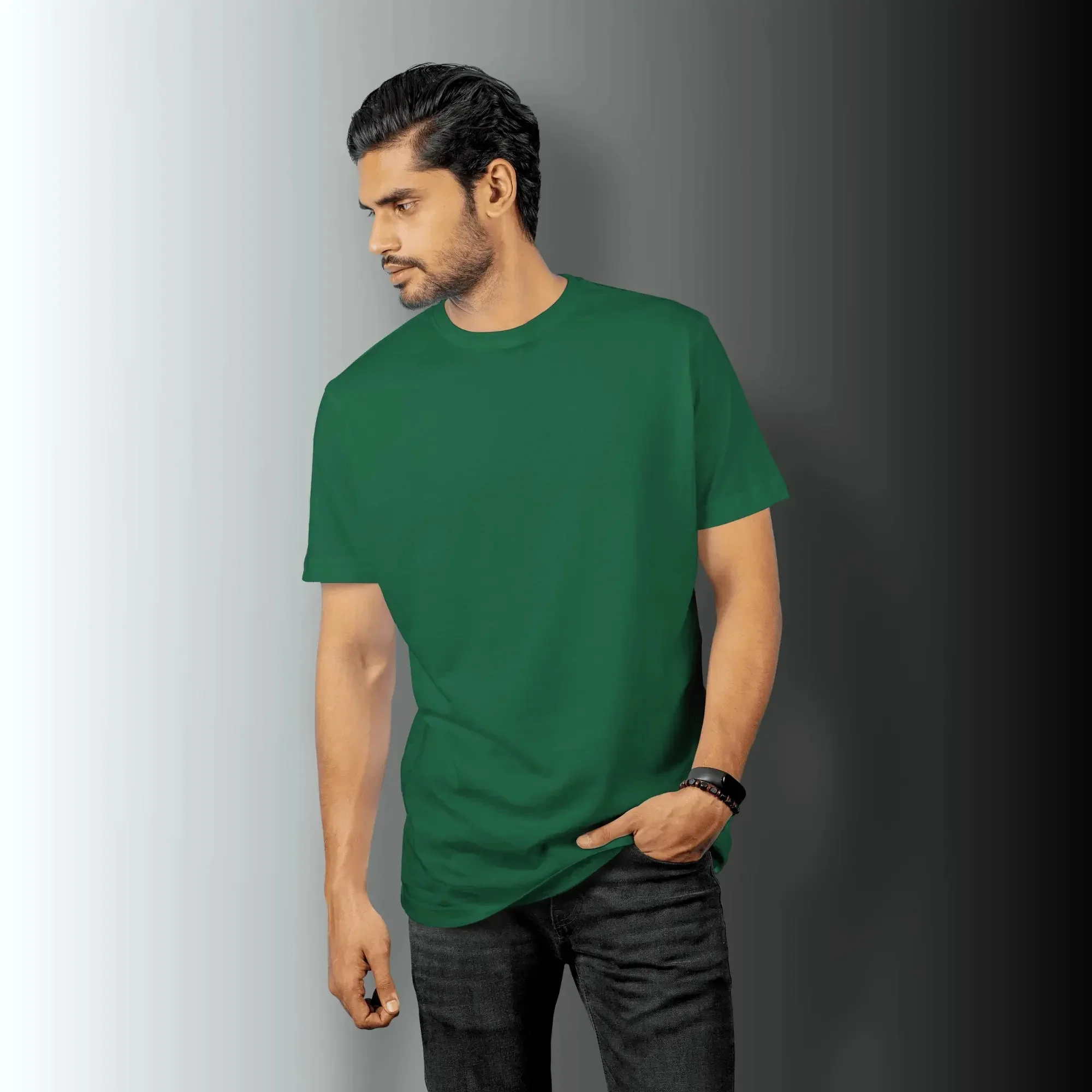 Quintessential Green – Cotton Round Neck T-Shirt - Image 6