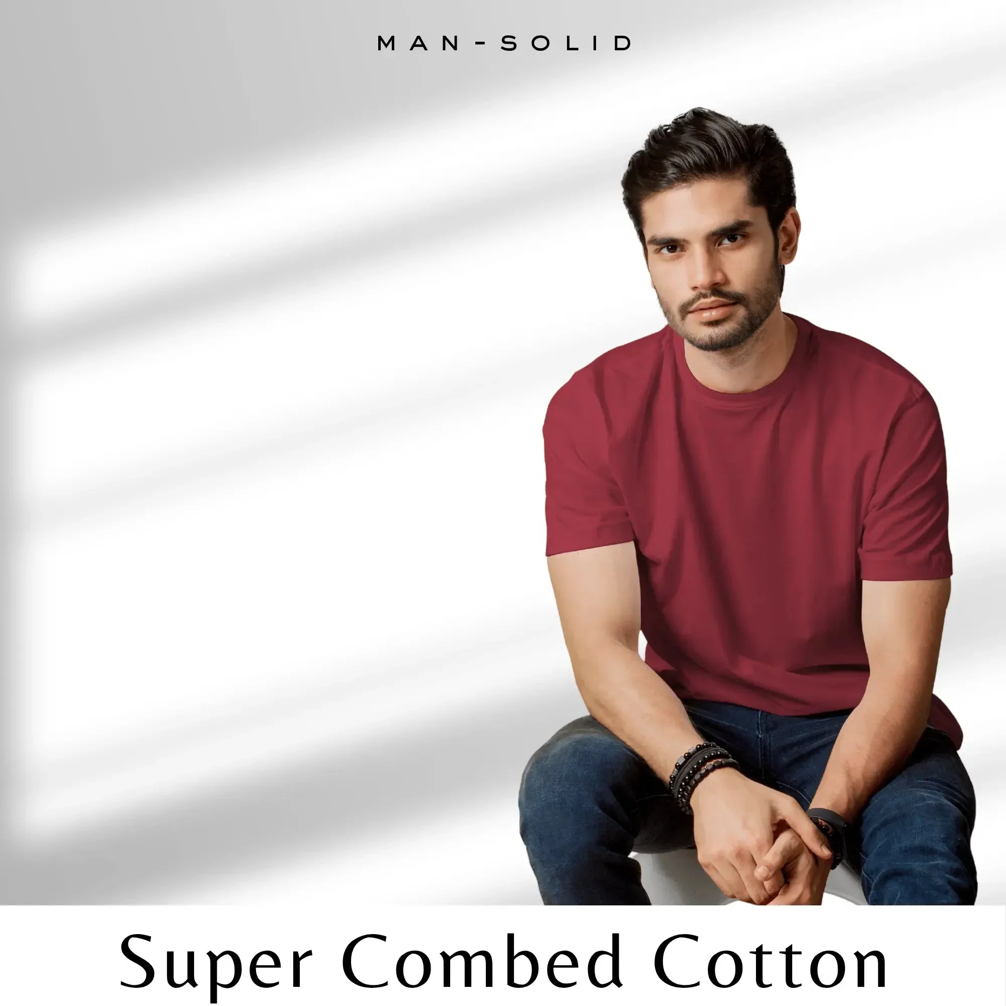 Quintessential Maroon – Cotton Round Neck T-Shirt - Image 2