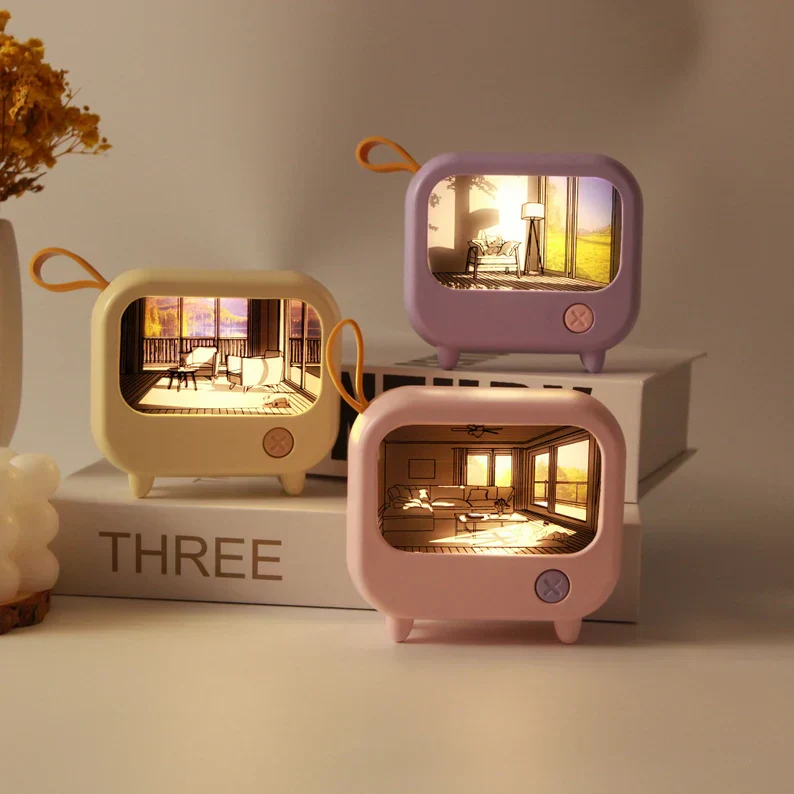 QuirkTV: Artistic Viral LED TV-Style Night Light with Dual Color Modes, Rechargeable Design & Retro Desk Décor Appeal - Image 2