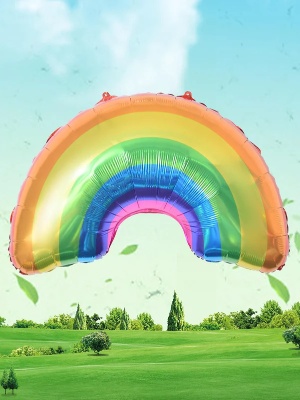 Rainbow Theme Foil Balloon (Multicolor)(Pack of 1) - Image 3