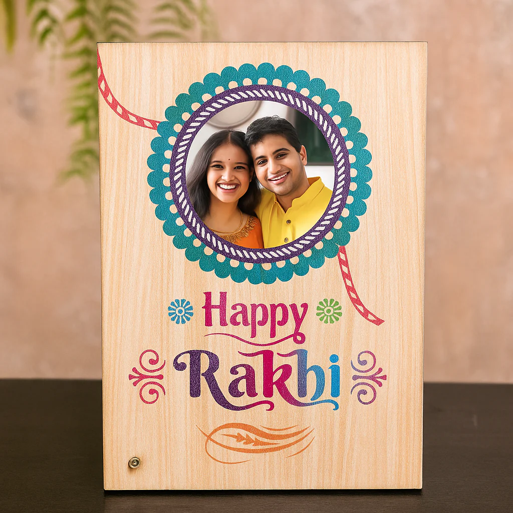 Raksha Bhadan Customized Assorted Mdf Frame With Rakhi