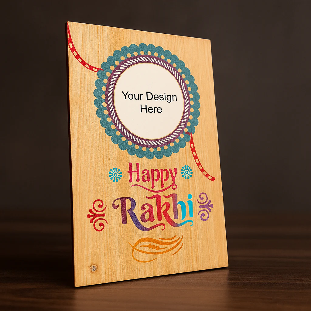 Raksha Bhadan Customized Assorted Mdf Frame With Rakhi - Image 3