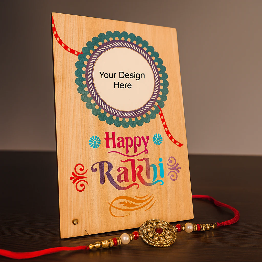 Raksha Bhadan Customized Assorted Mdf Frame With Rakhi - Image 4