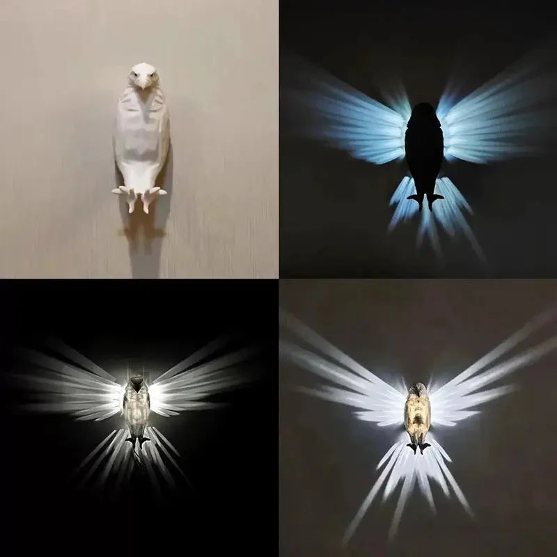 Raptor: Wall-Mounted 3D Eagle Shadow LED Lamp for Night Light & Statement Décor - Image 3