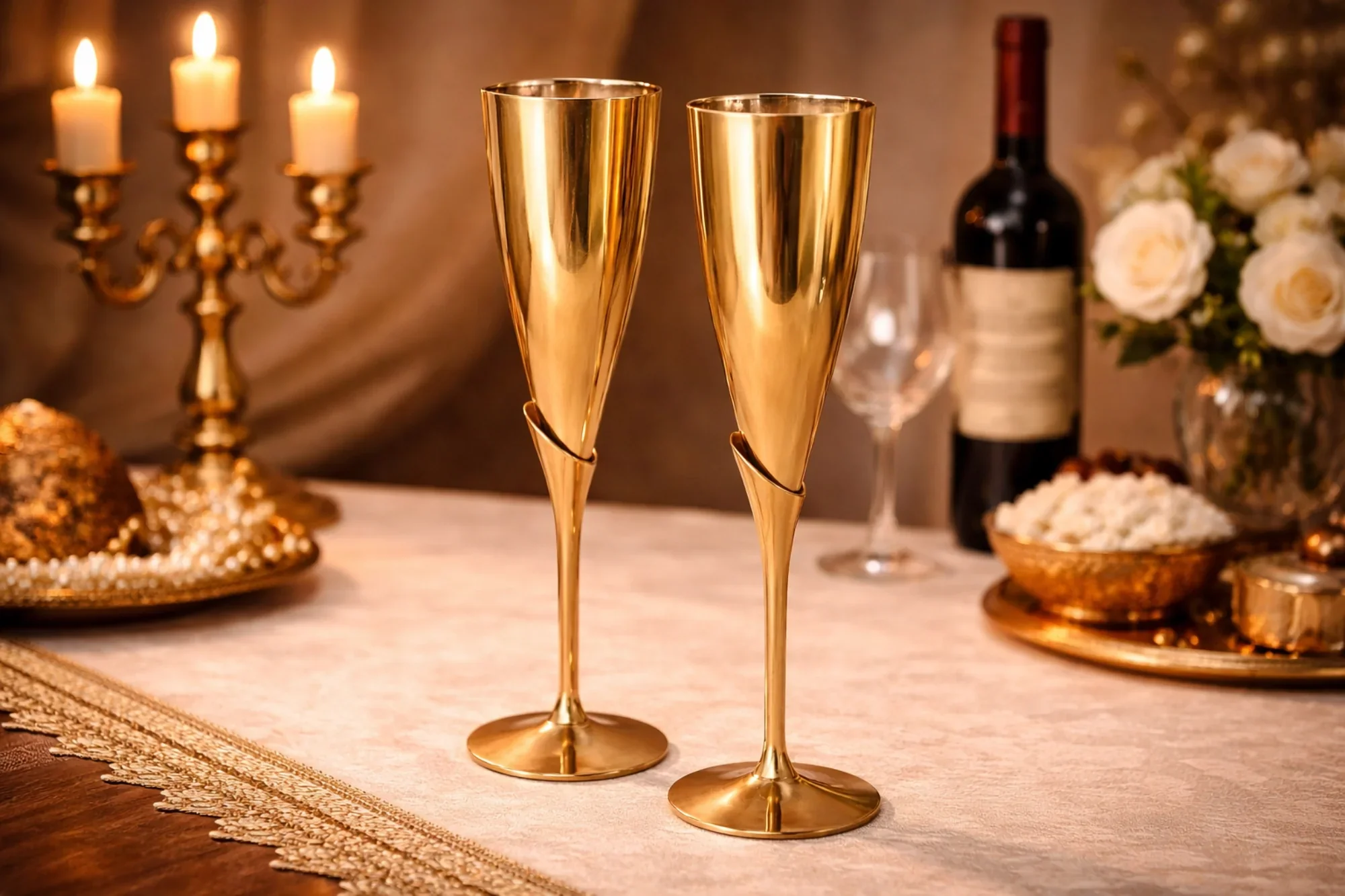 Rasa Brass Wine Glass - Image 2