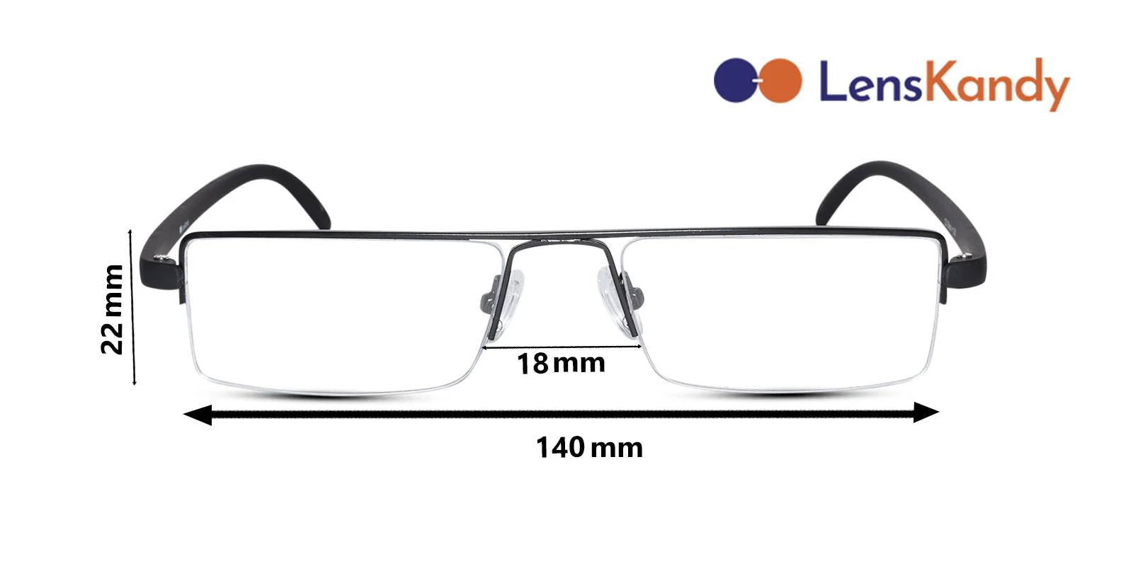 Readers Matte Black Half Rim Rectangle - Image 6