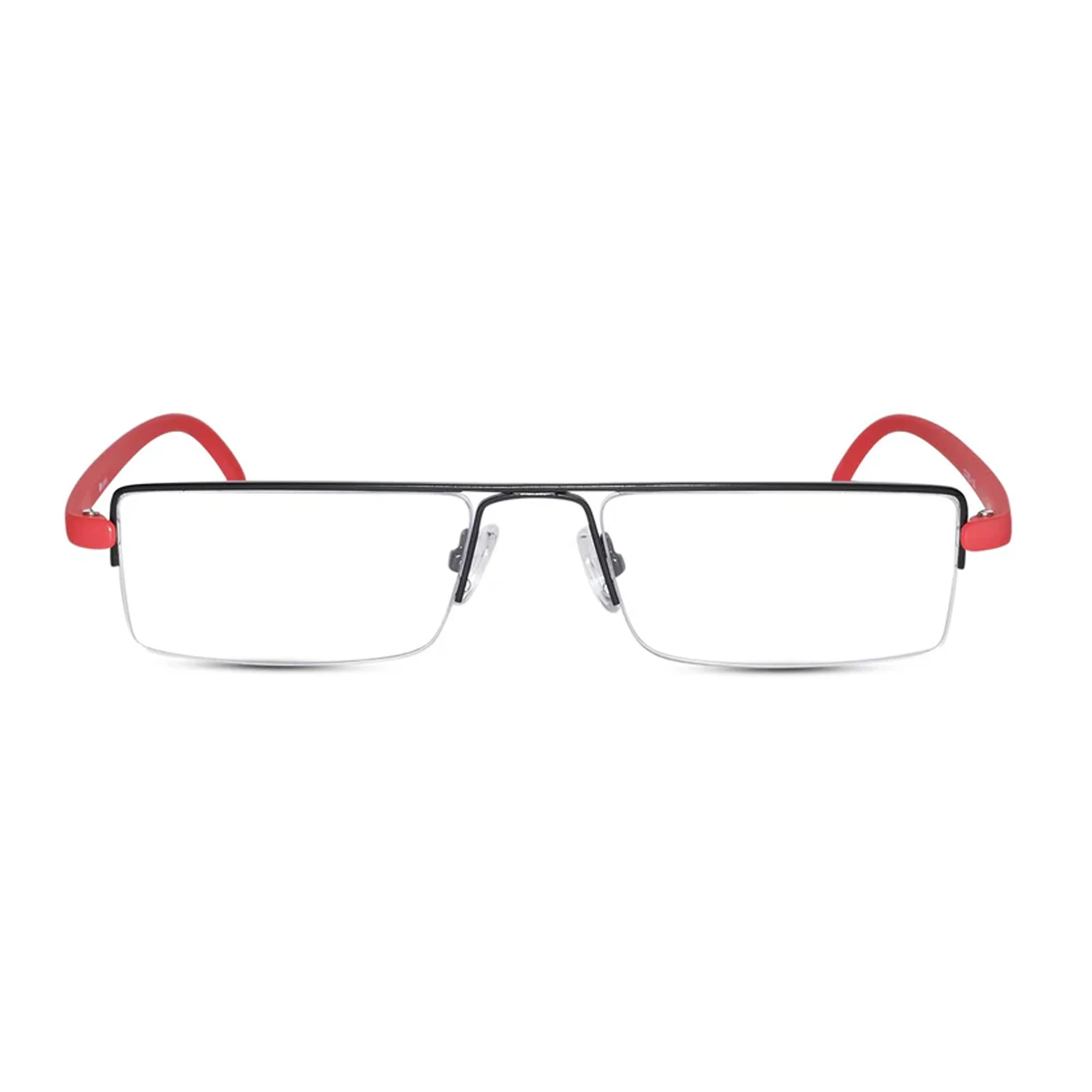 Readers Matte Black - Red Half Rim Rectangle - Image 2