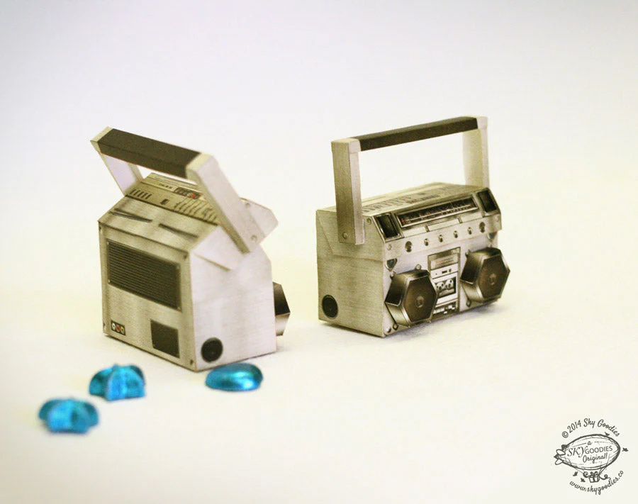 Realistic Mini Boombox DIY Paper Craft Kit - Image 3