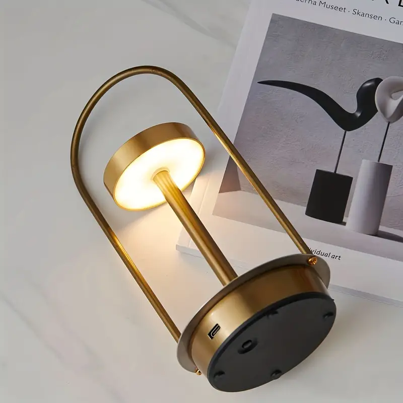 Rechargeable metal touch table lamp