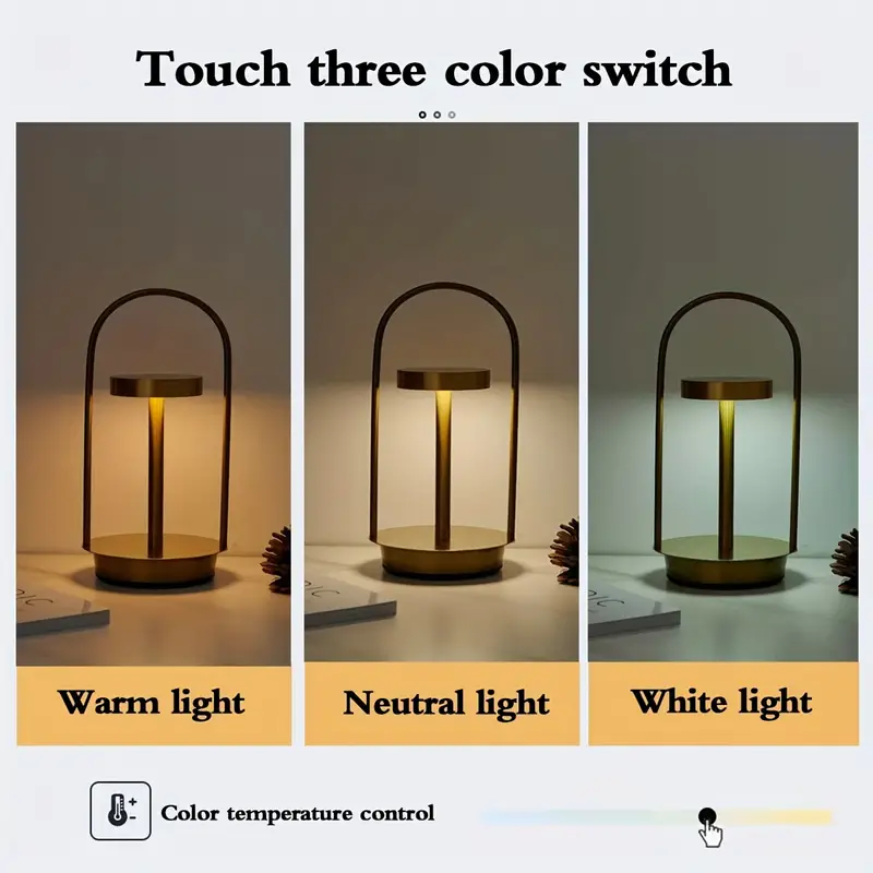 Rechargeable metal touch table lamp - Image 8