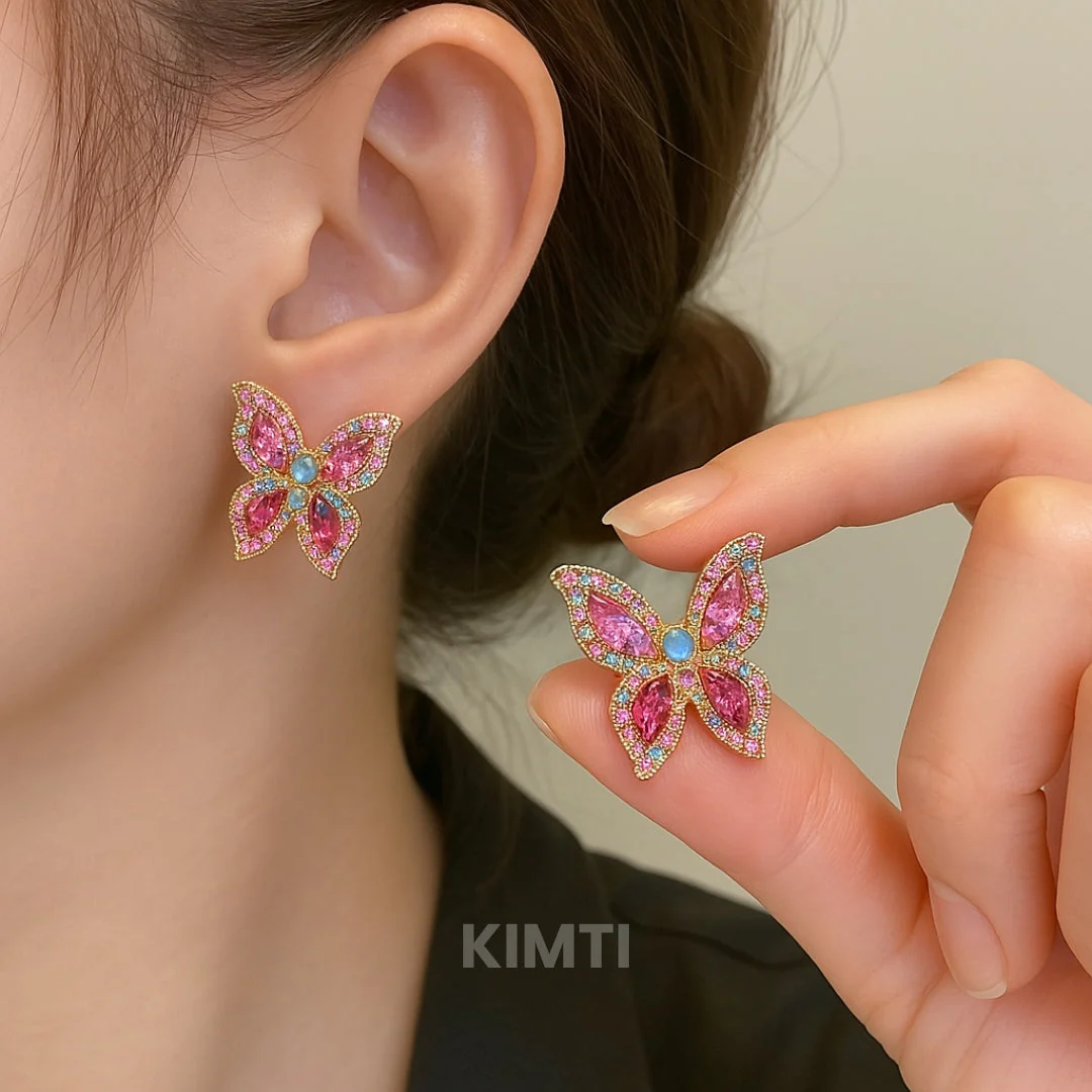 Red Butterfly Studs Earring - Image 2