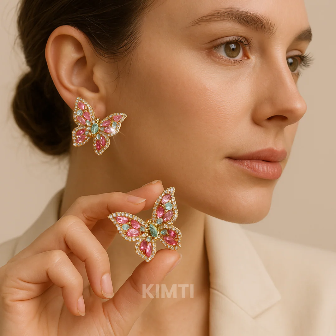 Red Butterfly Studs Earring - Image 3