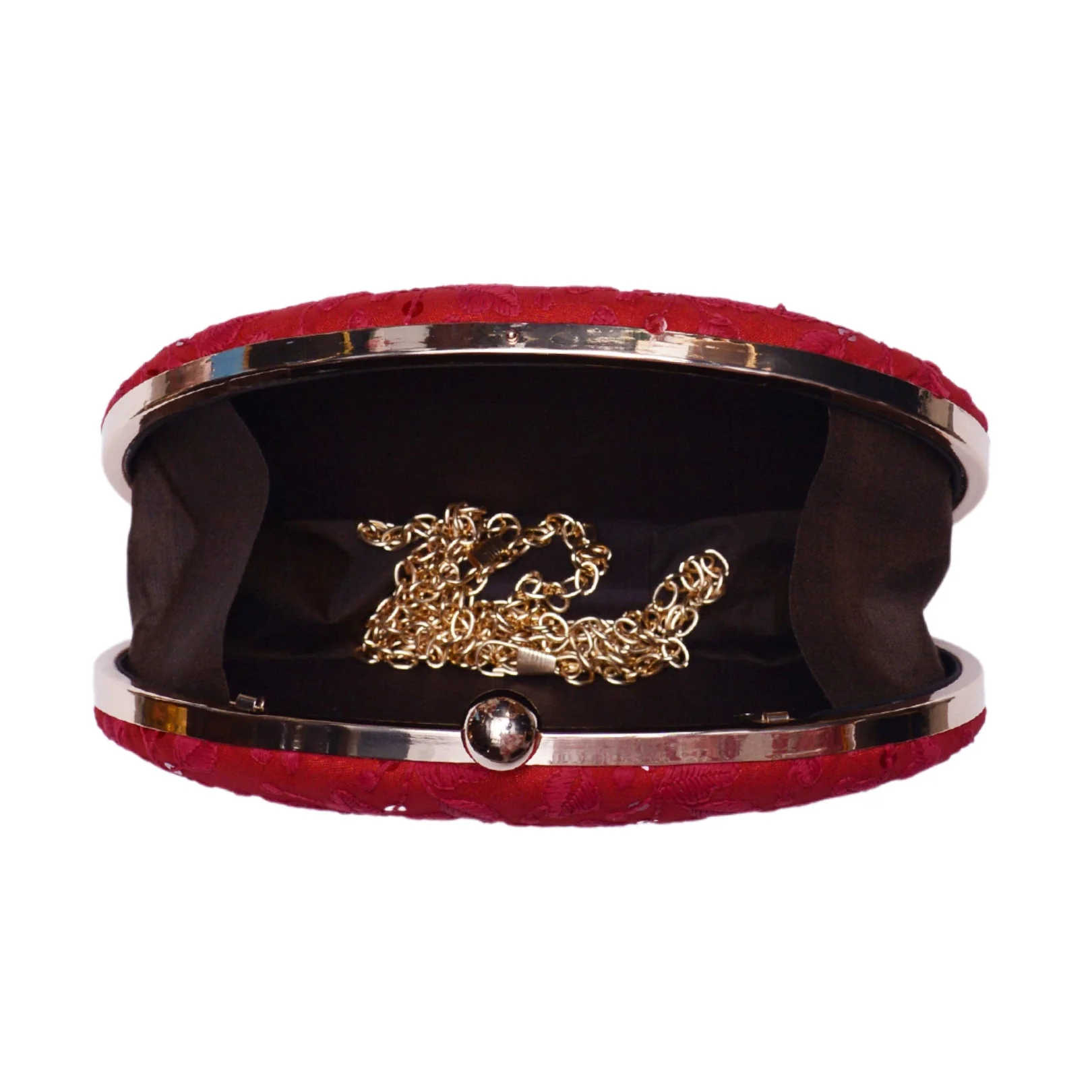 Red Chikankari Oval Clutch - Image 4