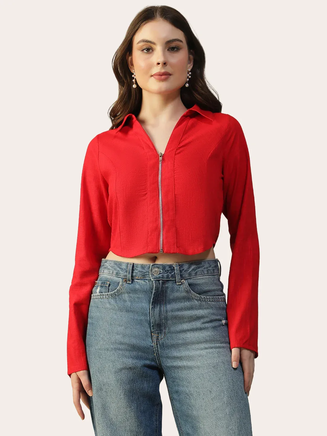 Red Cotton Women’s Crop Top