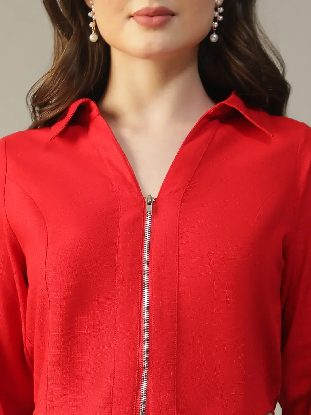 Red Cotton Women’s Crop Top - Image 2