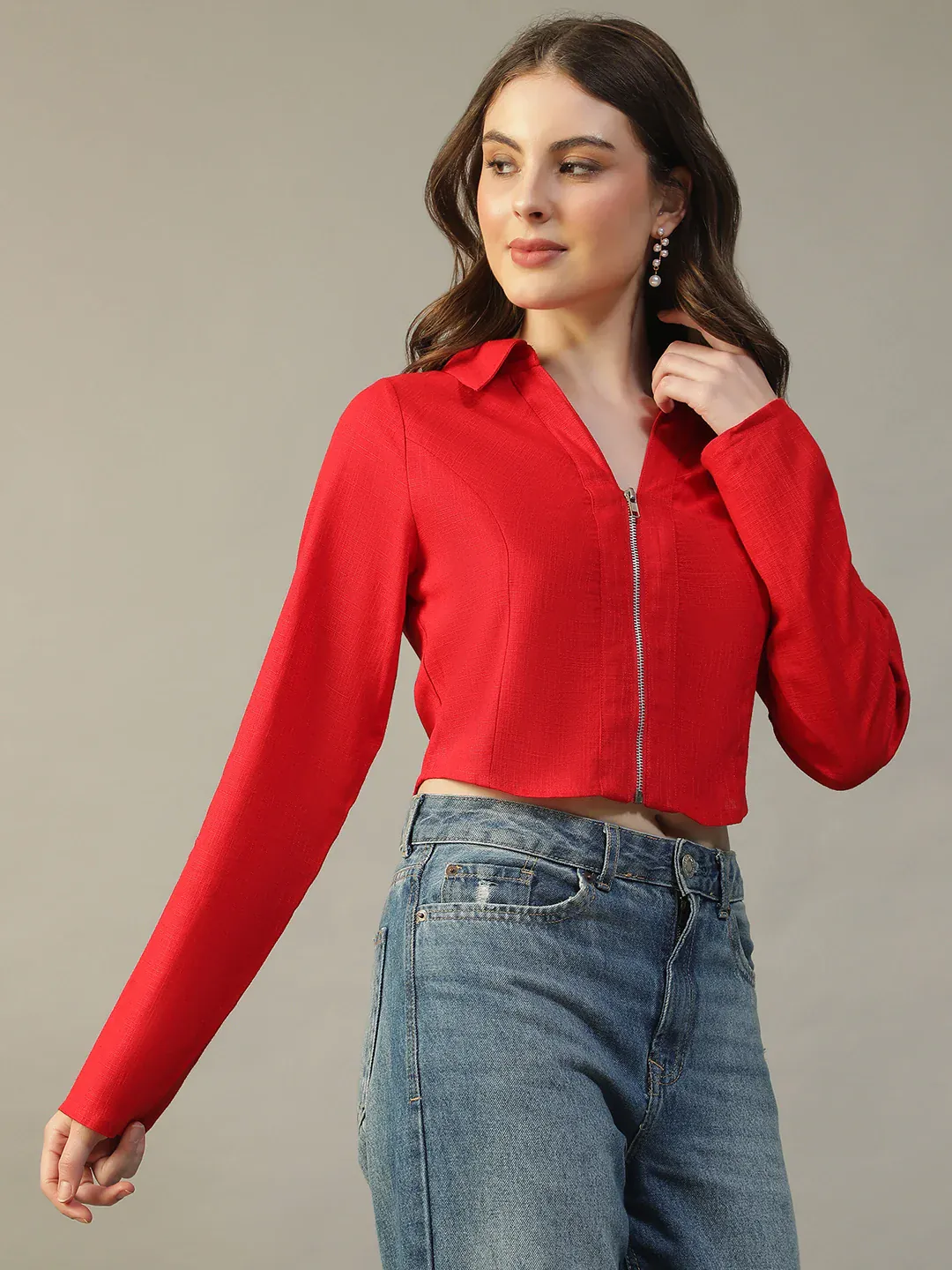Red Cotton Women’s Crop Top - Image 4