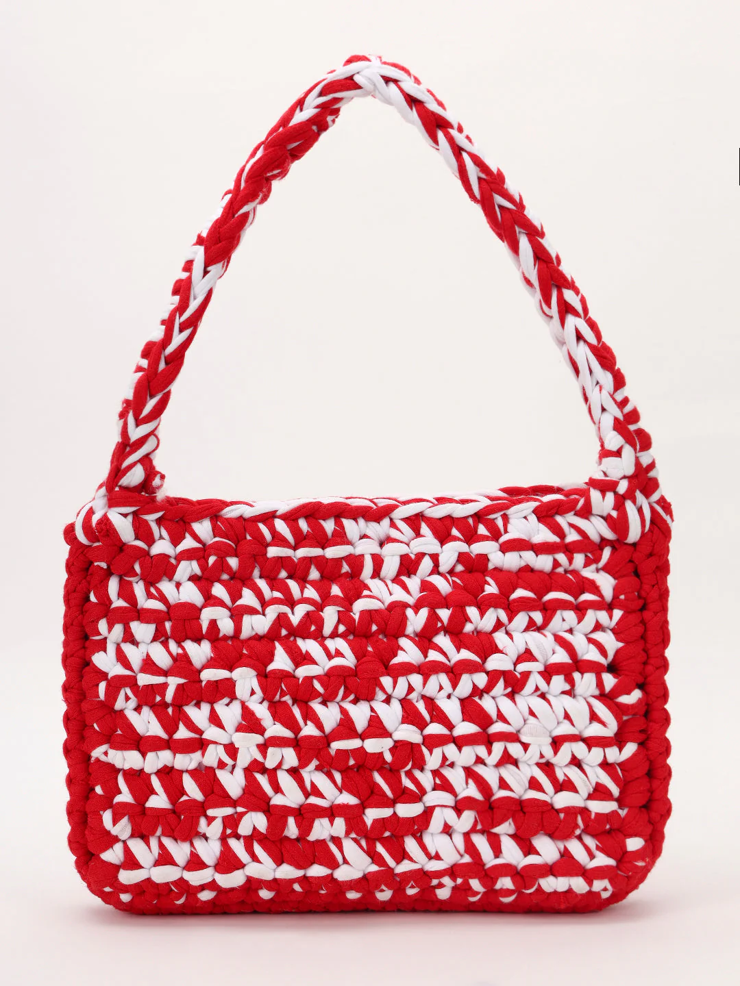 Red Crochet Handmade Handbag - Image 4