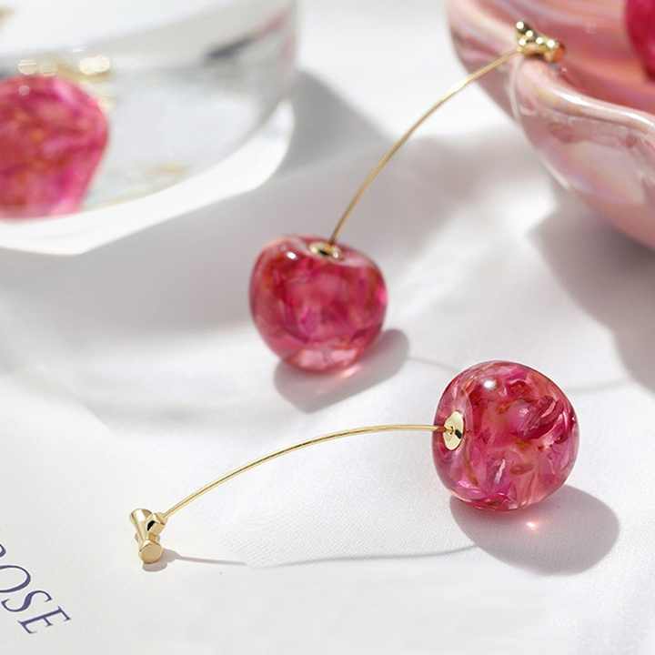Red Cute Cherry Dangler Earring - Image 5