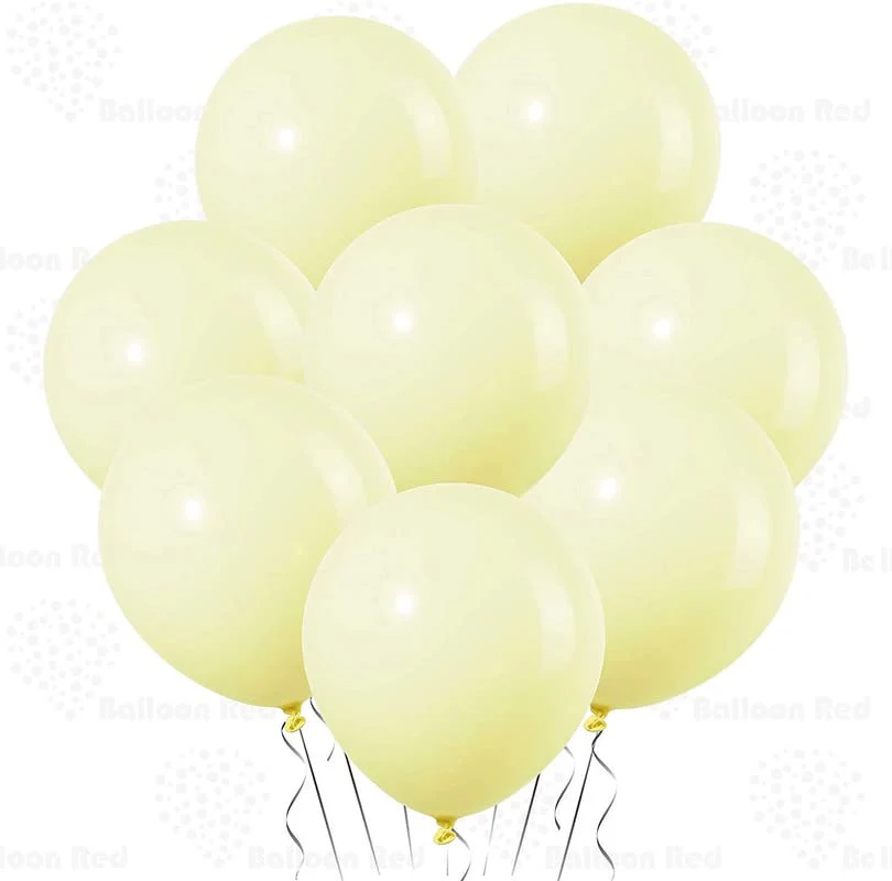 Red Happy Birthday Banner And Pastel Yellow Metallic Balloons (Pack of 30) - Image 3