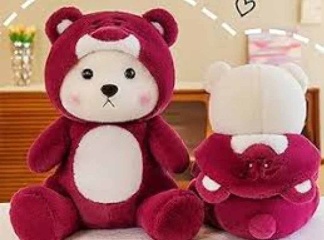 Red Hoodie Bear Plush - Cuddle Up In Style! 45Cm
