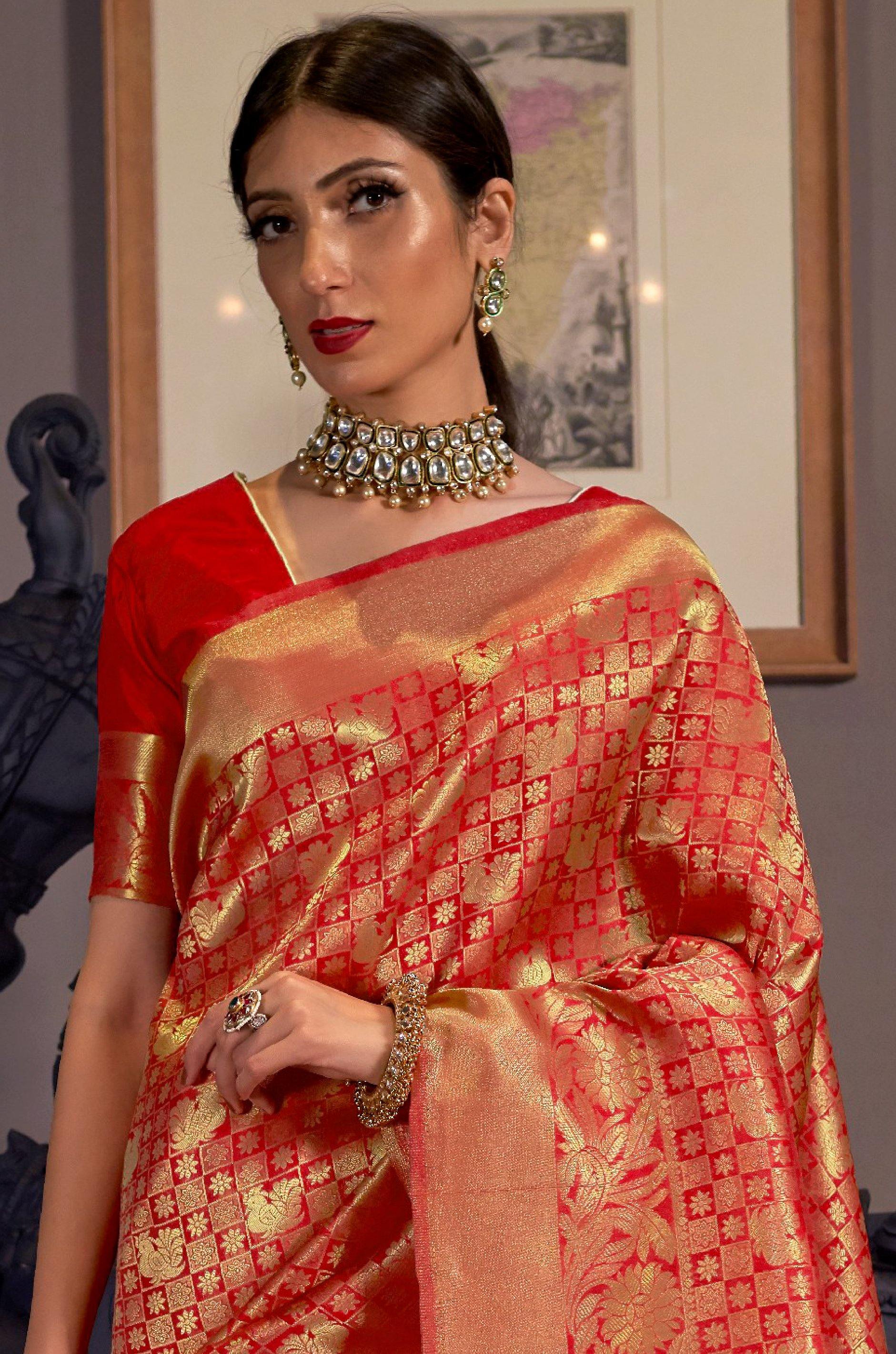 Red Kanjivaram Silk Saree - Image 4