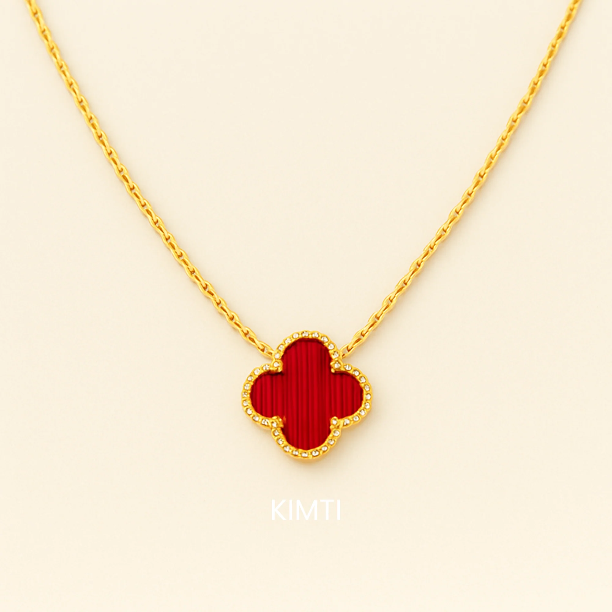 Red Pandant Flower Necklace