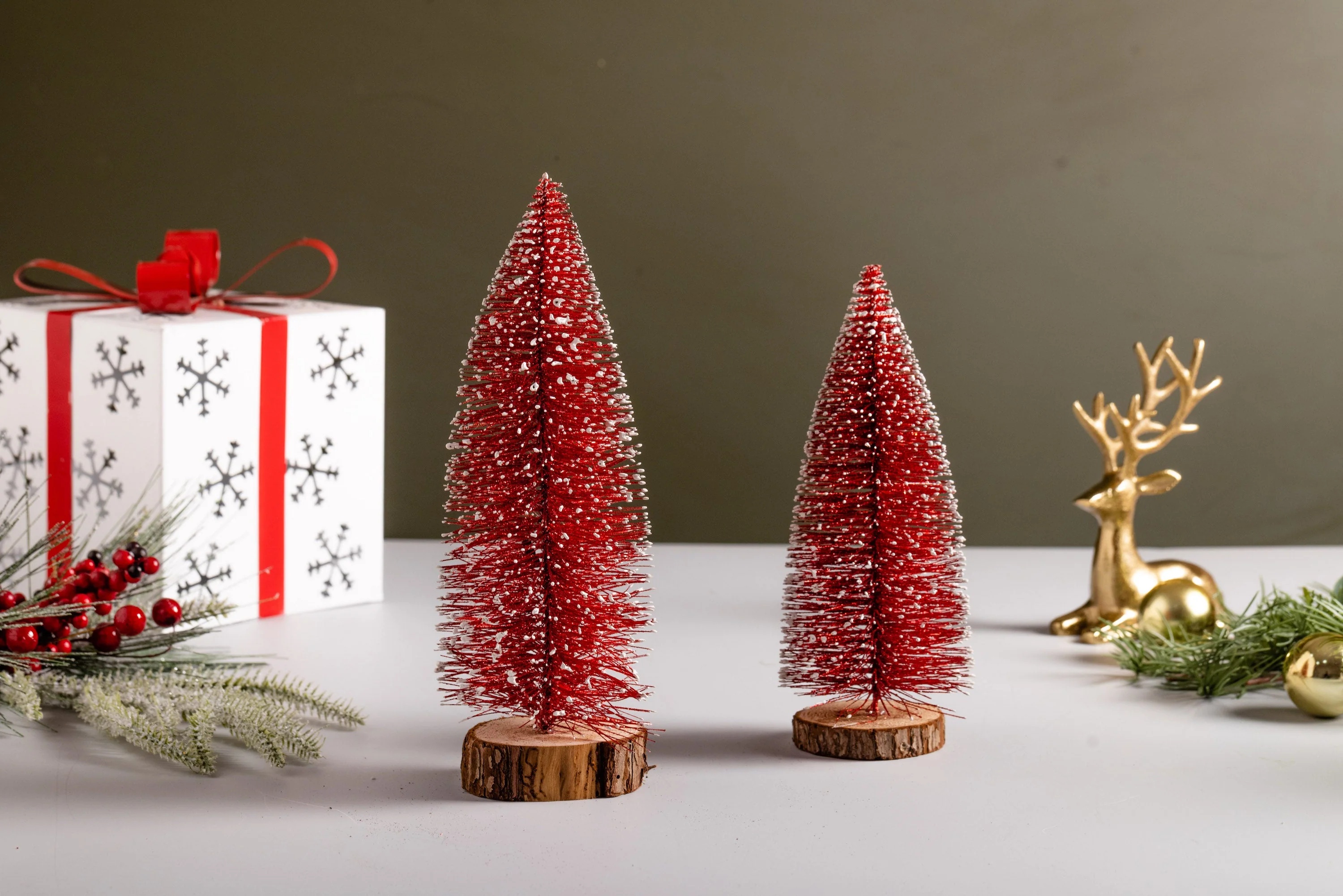 Red sparkling christmas tree (set of 2) - Image 6