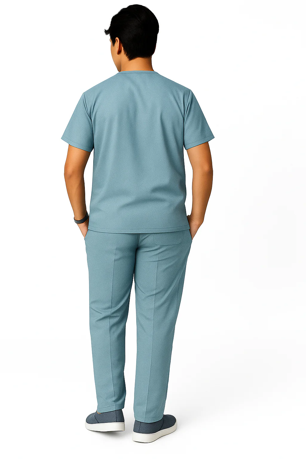 Regular Male Scrub Suit - Gray - Image 2