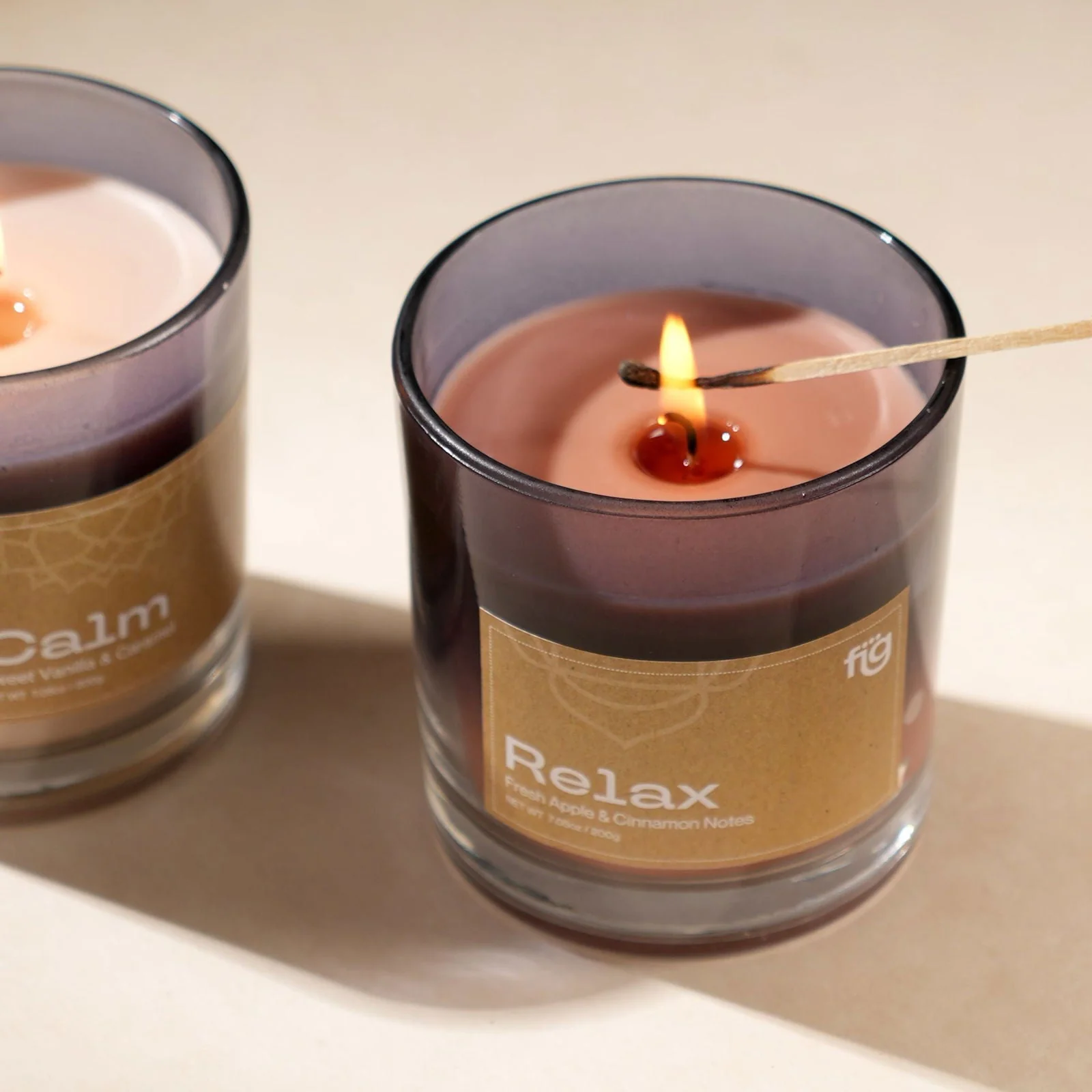 Relax Apple & Cinnamon Vegan Wax Candle - Palm Wax, Ifra Standard Scents, Gift Box Packaging - Image 3