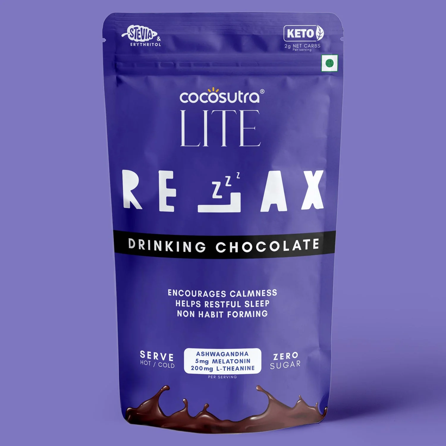RELAX Sugar Free Drinking Chocolate Mix - Melatonin for Restful Sleep | 200 g