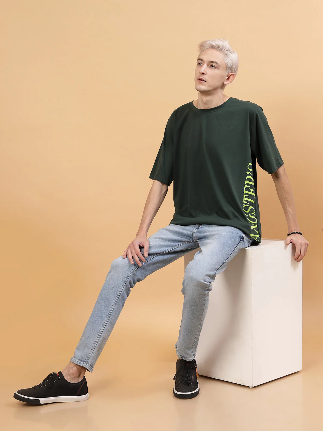 Relaxed Fit Men's Oversized Cotton Tee - Image 3