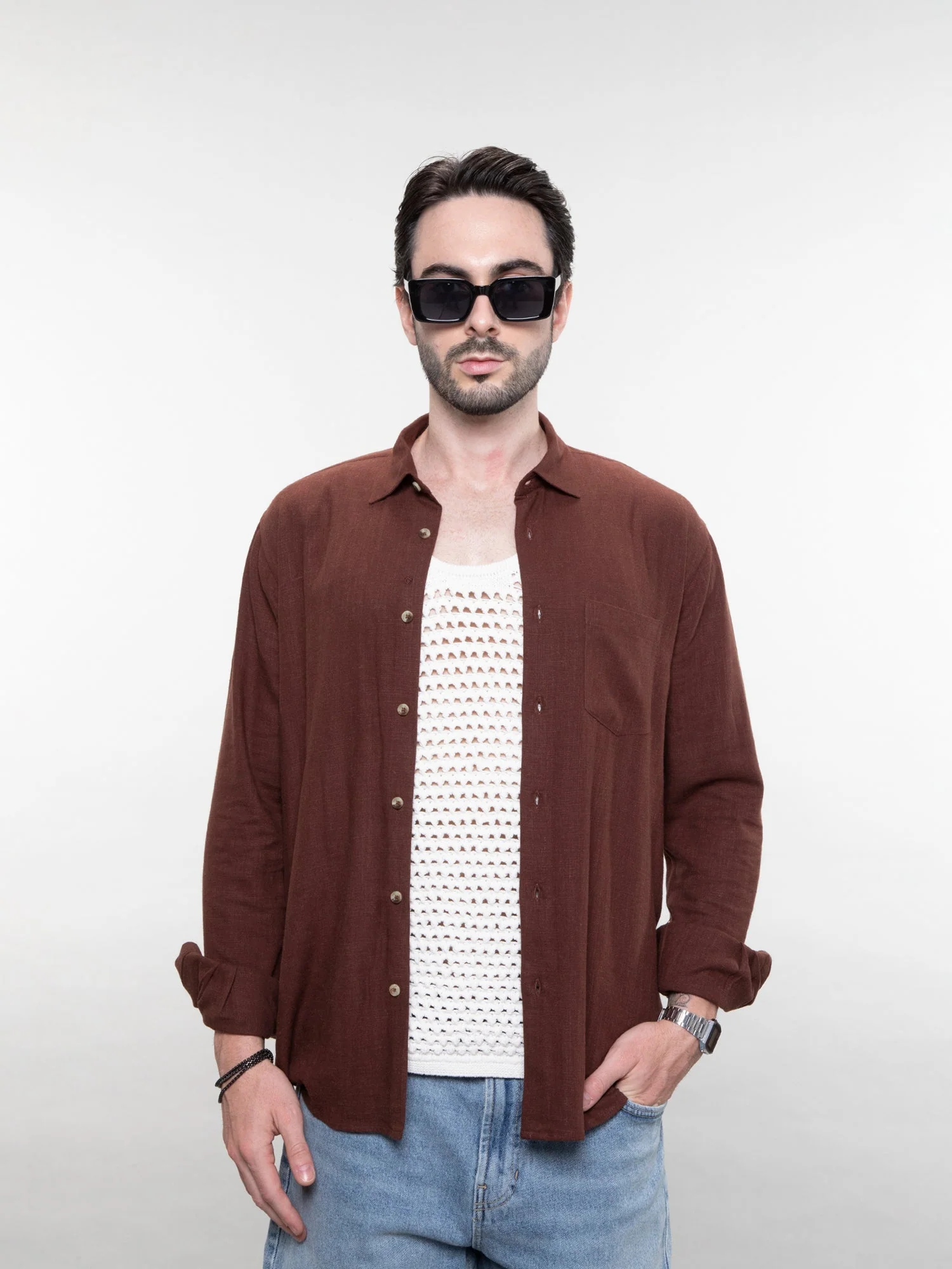 Relaxed linen shirt - Image 31