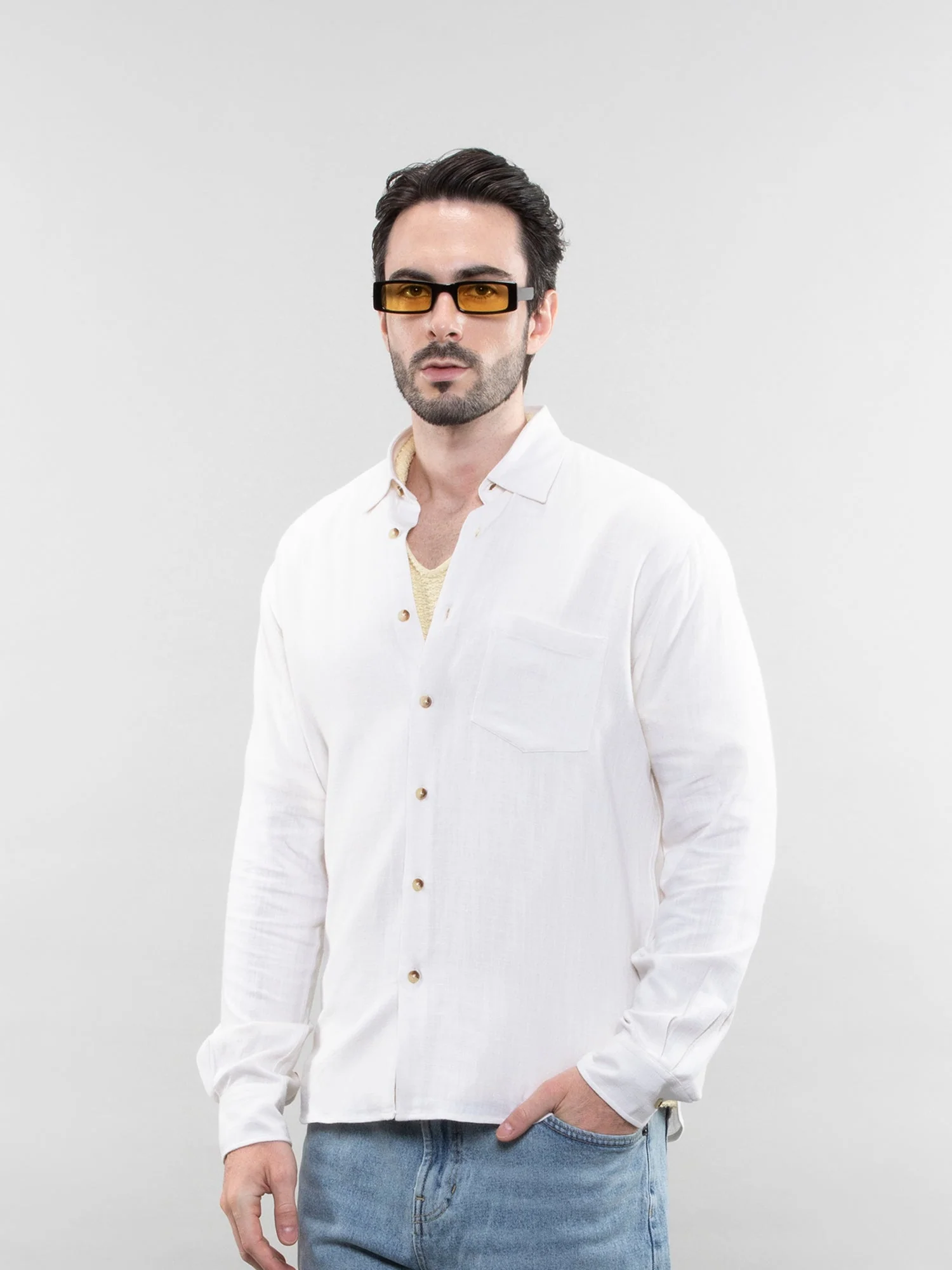 Relaxed linen shirt - Image 19