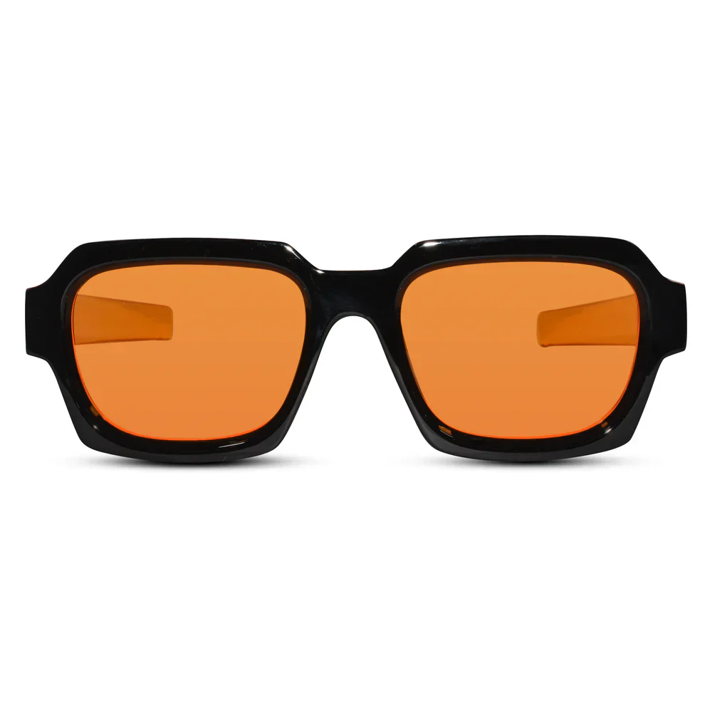 RETRO Dark Black Square Sunglasses For Men & Women - Image 7